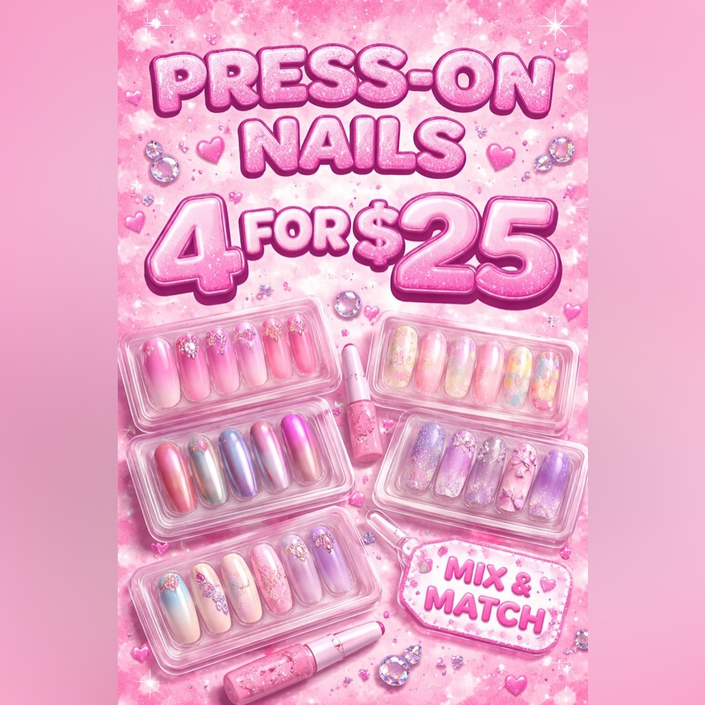 Press-On Nails SALE: Any 4 for $25!